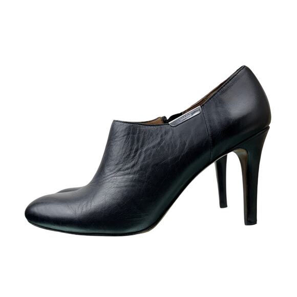 Women's Coach Seneca Black High Heel Bootie Patent Leather Dress Shoe - Picture 1 of 15